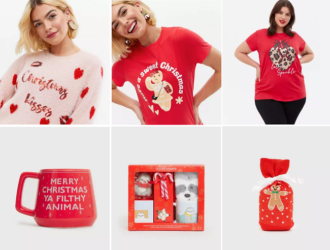 Christmas clothing and gifts from New Look