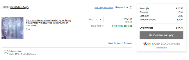 Christmas Decoration Curtain Lights £10.39 Delivered (With Code) @ eBay Store: must-let-it-go