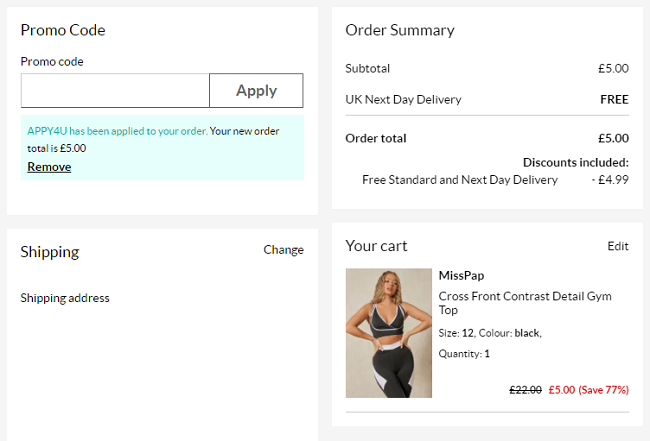 Gym Clothing From £5 Delivered (With Code) @ Debenhams