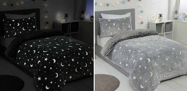 Fleece Glow In The Dark Bedding Set from Wilko