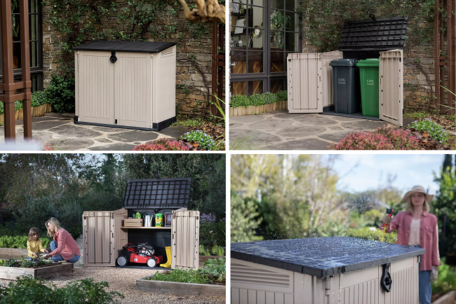 Keter Store It Out Midi Wood Effect Garden Storage Box