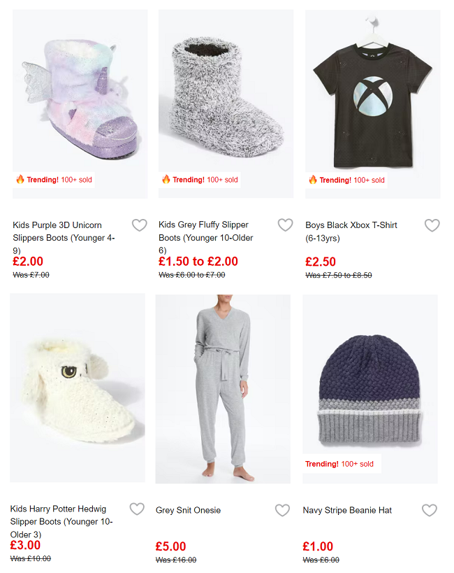 Screenshot of sale at Matalan