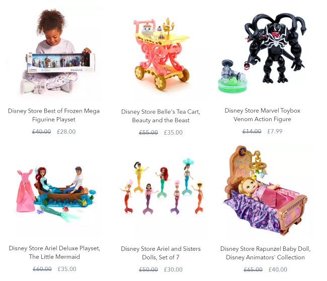 Screenshot of shopDisney toy sale