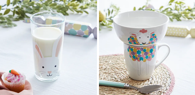 Bunny Hiball Glass and Sheep Breakfast Set from Dunelm