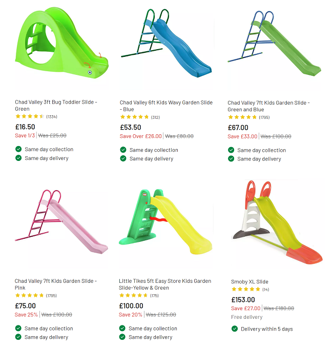 Argos toys slides sale