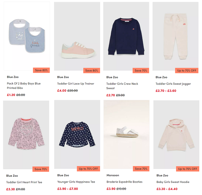 Debenhams baby clothes sale deals