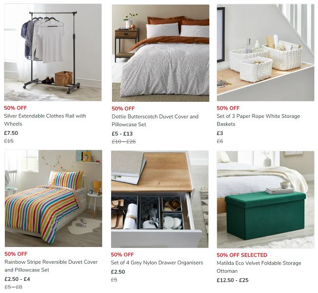 Screenshot of summer sale at Dunelm