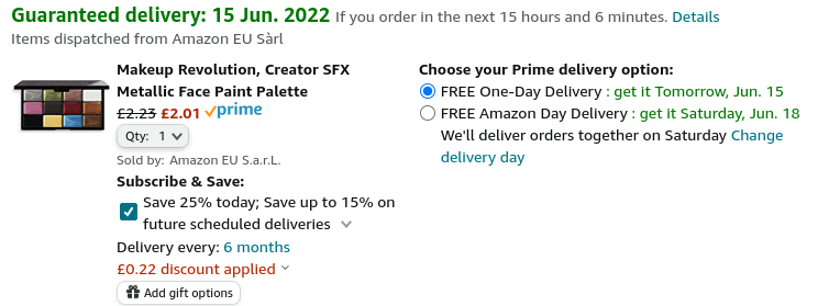 Makeup Revolution, Creator SFX Metallic Face Paint Palette £2.01 @ Amazon