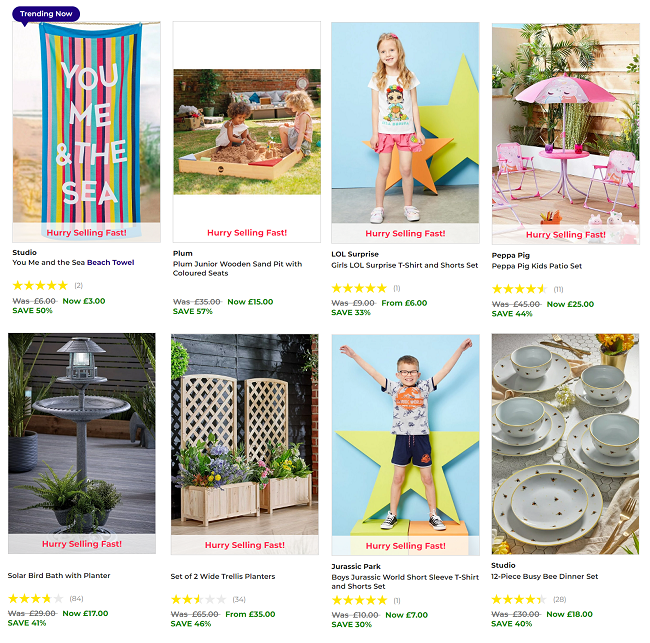 Screenshot of 'Sizzling Summer Savings' sale at Studio