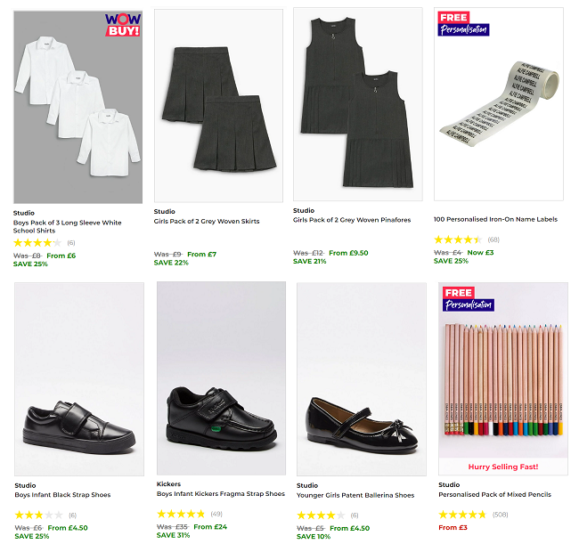 Screenshot of Back To School offer at Studio