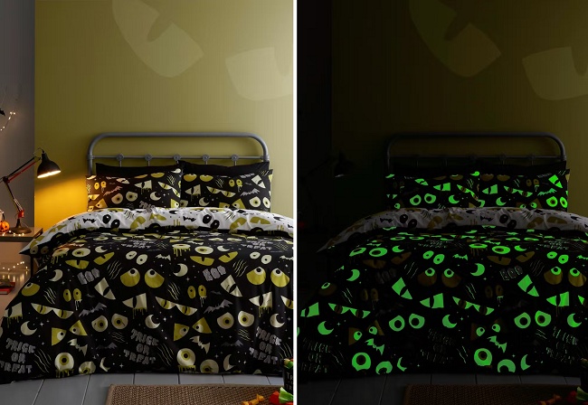 Glow In The Dark Halloween Duvet Cover Set from Matalan