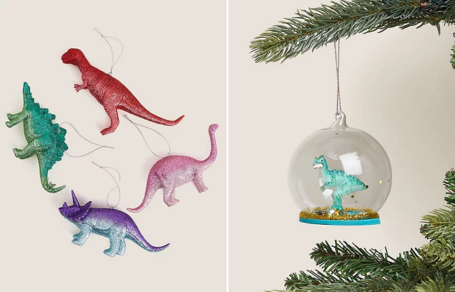Dinosaur Christmas decorations from Marks and Spencer