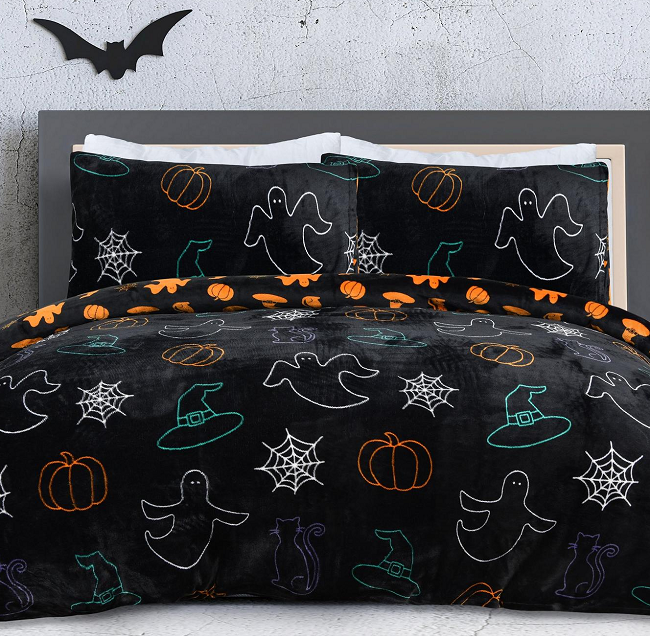 Halloween Fleece Reversible Duvet Set