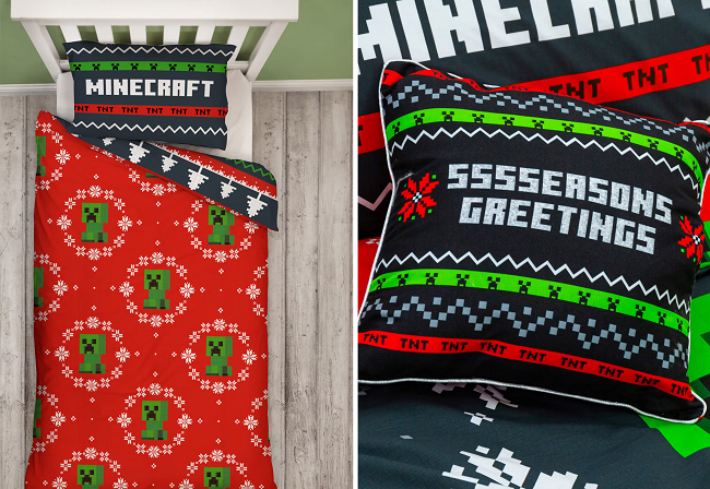 Minecraft Christmas Duvet Cover and Cushion from Matalan