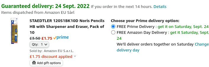 Staedtler Noris Pencils HB Pack of 10 with with Sharpener and Eraser £1.75 @ Amazon
