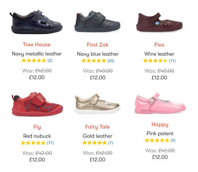 Screenshot of sale at Start-Rite