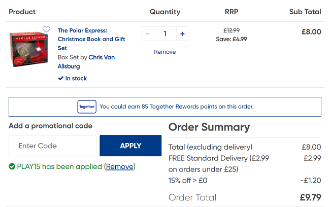 Screenshot of The Polar Express: Christmas Book and Gift Set £6.80 With Code at The Works