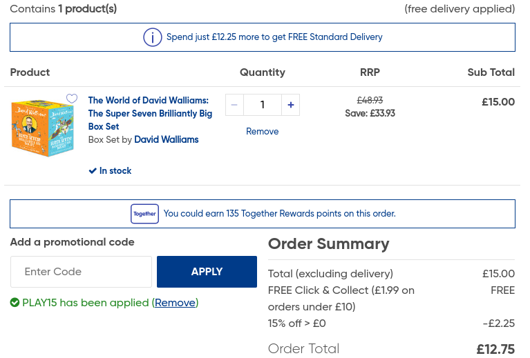 The World of David Walliams: The Super Seven Brilliantly Big Box Set £12.75 @ The Work