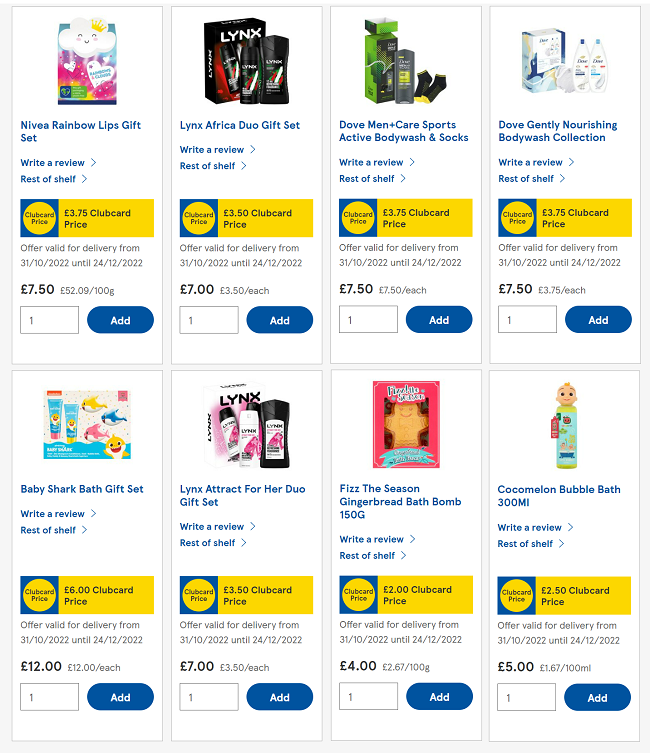 Tesco christmas deals gifts