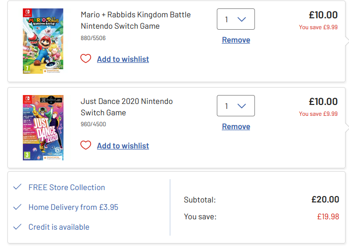 Argos nintendo shop switch discount code