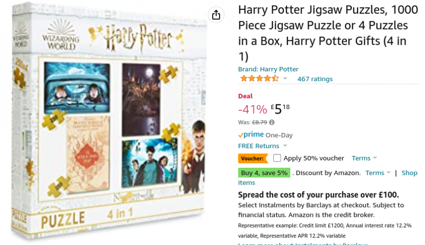 Harry Potter Jigsaw Puzzle £2.59 @ Amazon