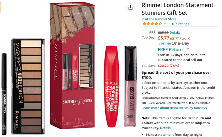 Rimmel London Gift Sets From £4.77 @ Amazon