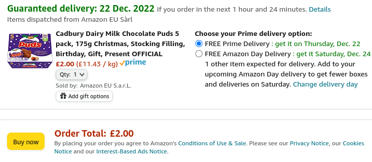 Cadbury Dairy Milk Chocolate Puds 5 Pack £2 @ Amazon