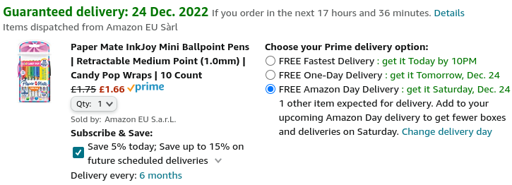 Paper Mate InkJoy Mini Ballpoint Candy Pop Wraps From £1.66 @ Amazon
