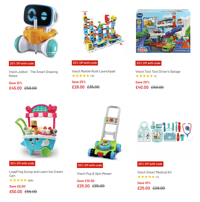 20 Off Selected VTech Leapfrog Toys With Code Argos