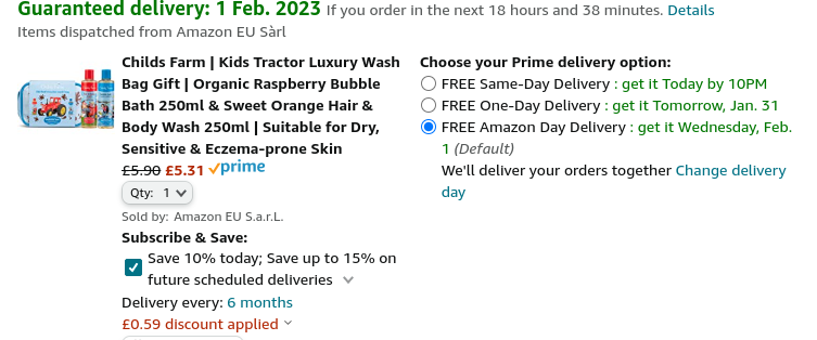 Childs Farm Kids Luxury Tractor Washbag £5.31 @ Amazon