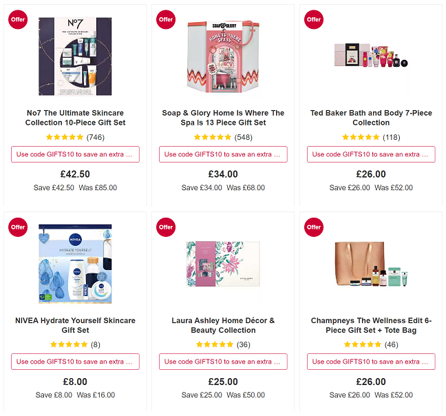 Half Price + Extra 10 Off With Code On Selected Gifts Boots