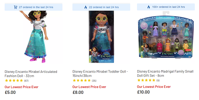 Screenshot of Disney Encanto offers at Argos