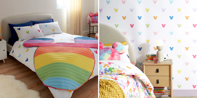 Mickey Rainbow Bedroom Accessories from Dunelm