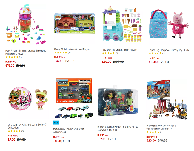 Screenshot of Easter Toy Sale at Argos