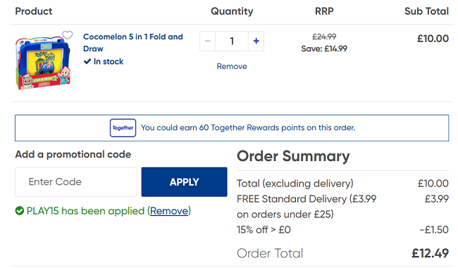 Screenshot of Cocomelon 5 in 1 Fold and Draw £8.50 With Code at The Works