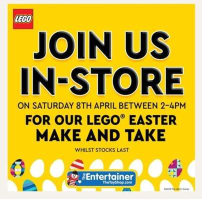 Free LEGO Easter Egg Make & Take Sat 8th April 2-4pm at The Entertainer