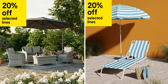 20% Off Garden Furniture sale banner from B&Q