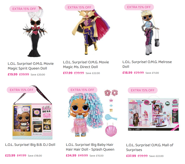 Screenshot of L.O.L. Surprise offer at Bargain Max