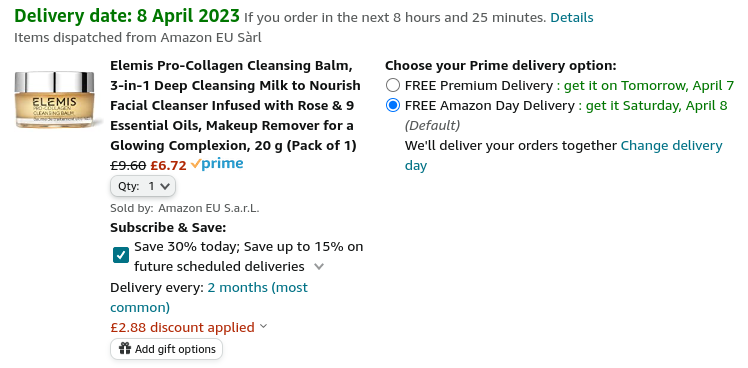 Elemis Pro-Collagen Cleansing Balm From £6.72 @ Amazon