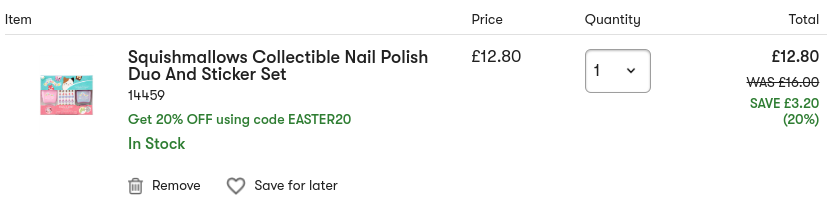 Save 20% Off The Squishmallows Collectible Nail Polish Duo & Sticker Set @ Nails Inc