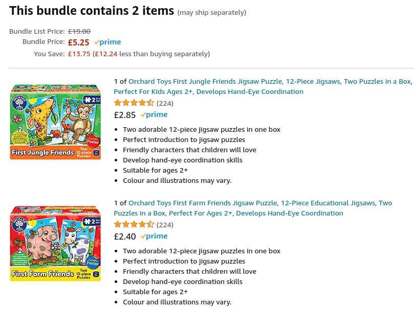 Orchard Toys First Jungle & First Farm Friends £5.25 @ Amazon