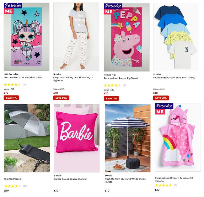 Screenshot of Tenner Tuesday sale at Studio
