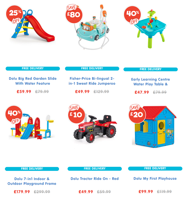 Screenshot of sale items at The Entertainer