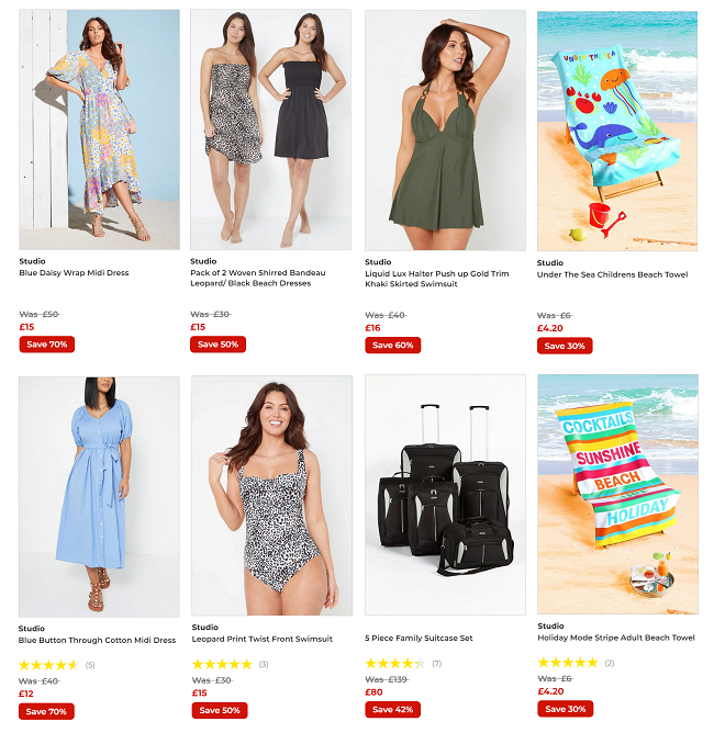 Screenshot of Holiday Shop offers at Studio