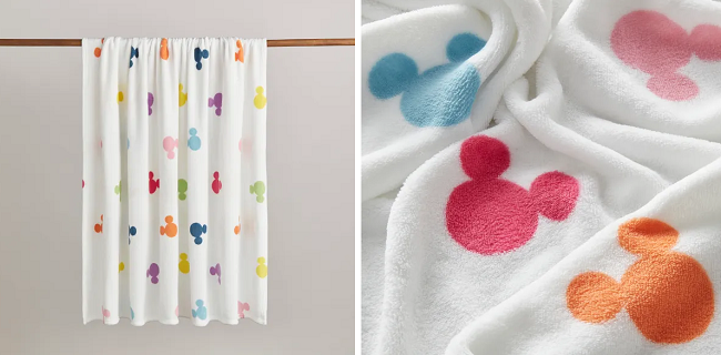 Disney Mickey Mouse Rainbow Fleece Blanket from Dunelm