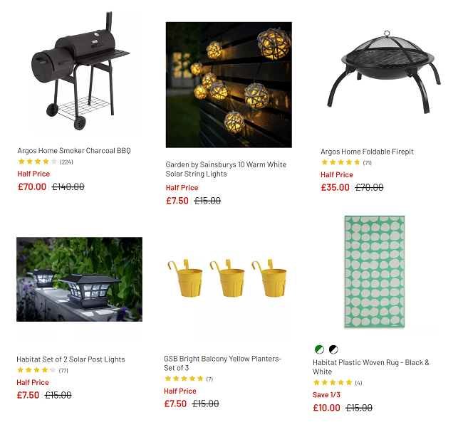 Up To Half Price On Selected Garden Argos