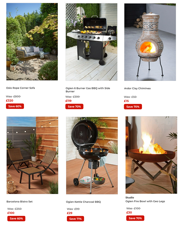 Screenshot of garden sale at Studio