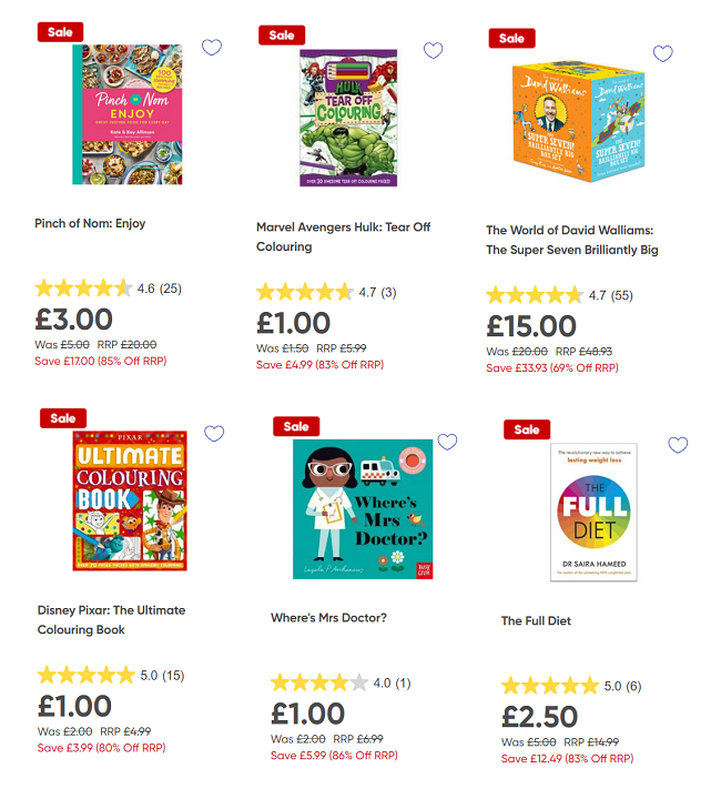 Screenshot of sale at The Works