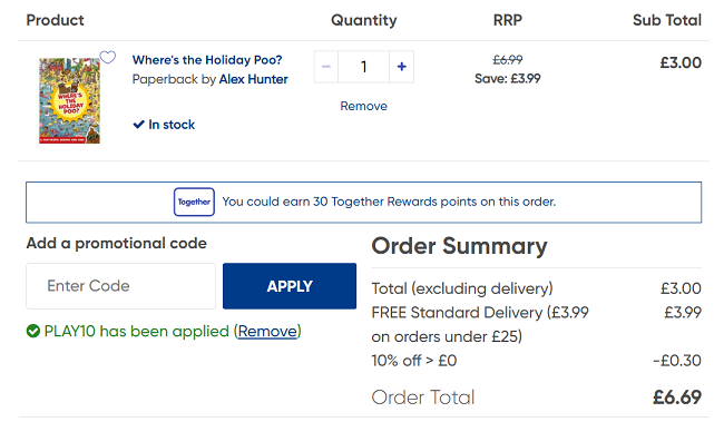 Screenshot of Where's the Holiday Poo? Search & Find Book for £2.70 with code at The Works