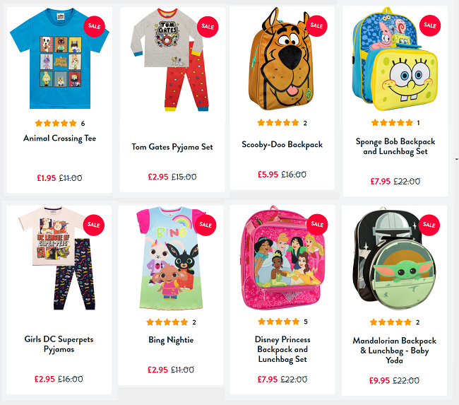 Screenshot of sale at Character